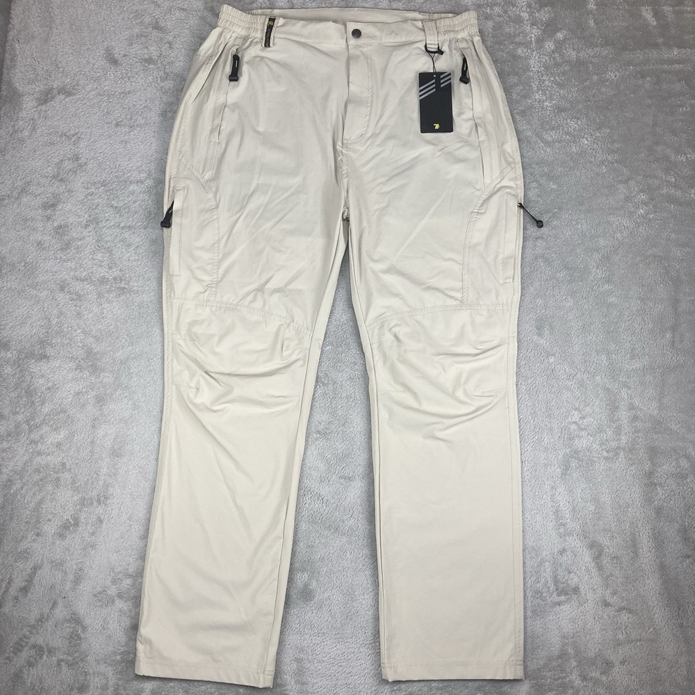 TBY Pants Mens Size XL Ivory Hiking Ripstop Stretch‎ Travel Together With You
